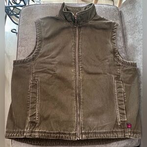 Vintage WOOLRICH Vest Men’s XL Brown Blanket Lined Saddle Cotton Fleece Gorpcore